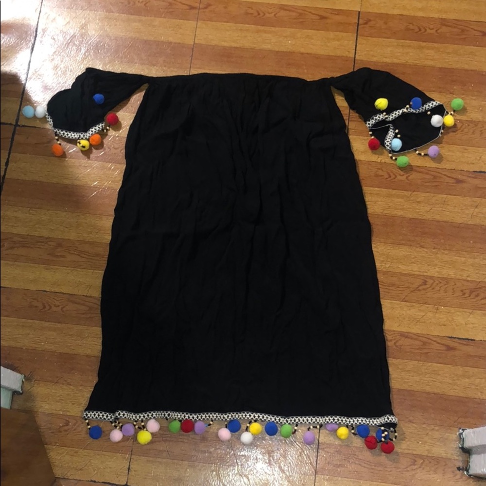 off the shoulder black Dress